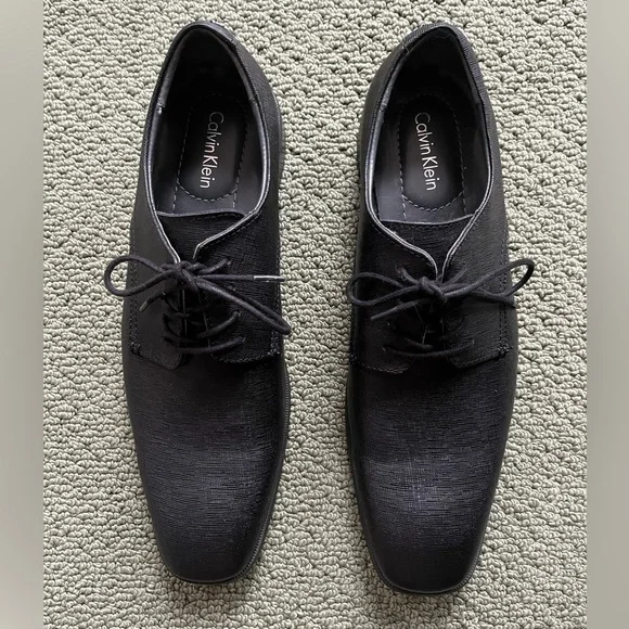 Calvin Klein Men’s Black Oxfords Formal Business Shoes Sz 10 Calvin Klein Dress Shoes Mens 10.5 Bachman Oxford Black Faux  main image 4
